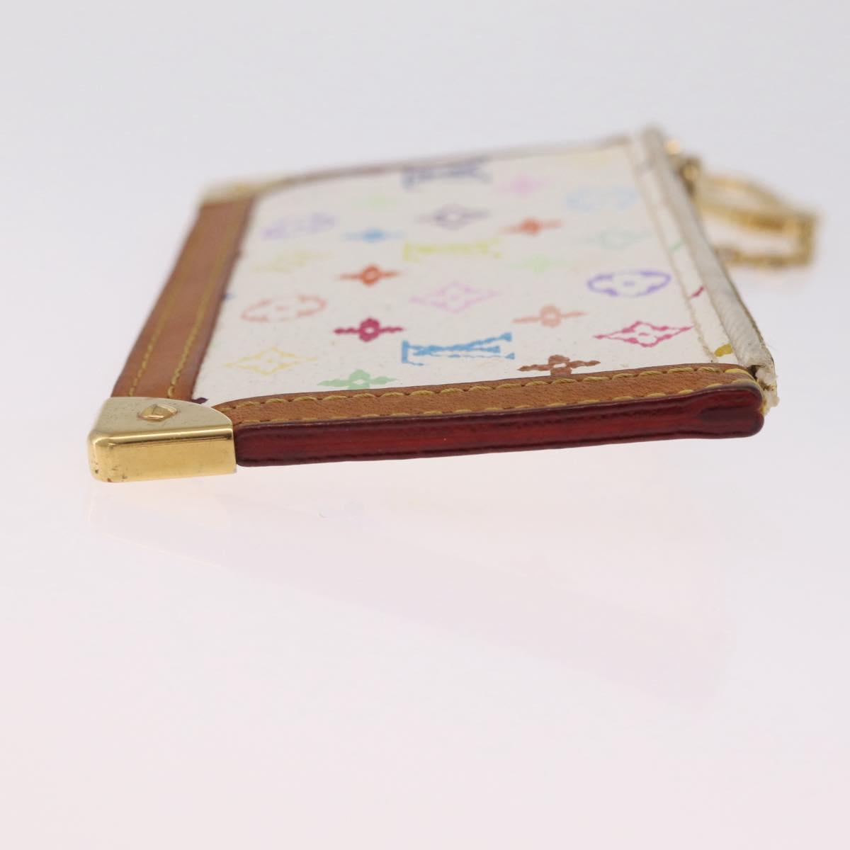 LOUIS VUITTON Monogram Multicolor Pochette Cles Purse White M92655 Auth 211046