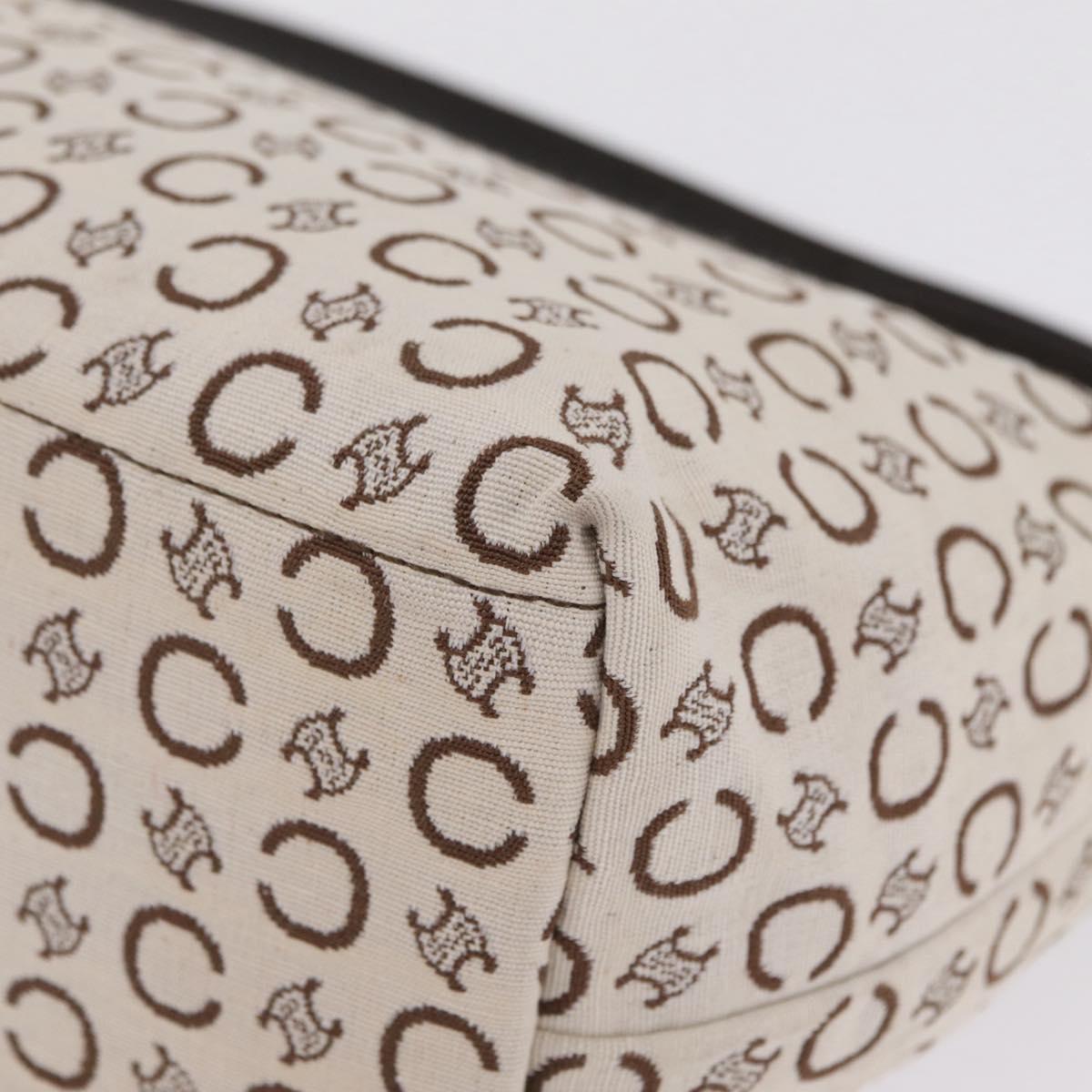 CELINE C Macadam Shoulder Bag Canvas Brown Gold Tone Auth 211054V