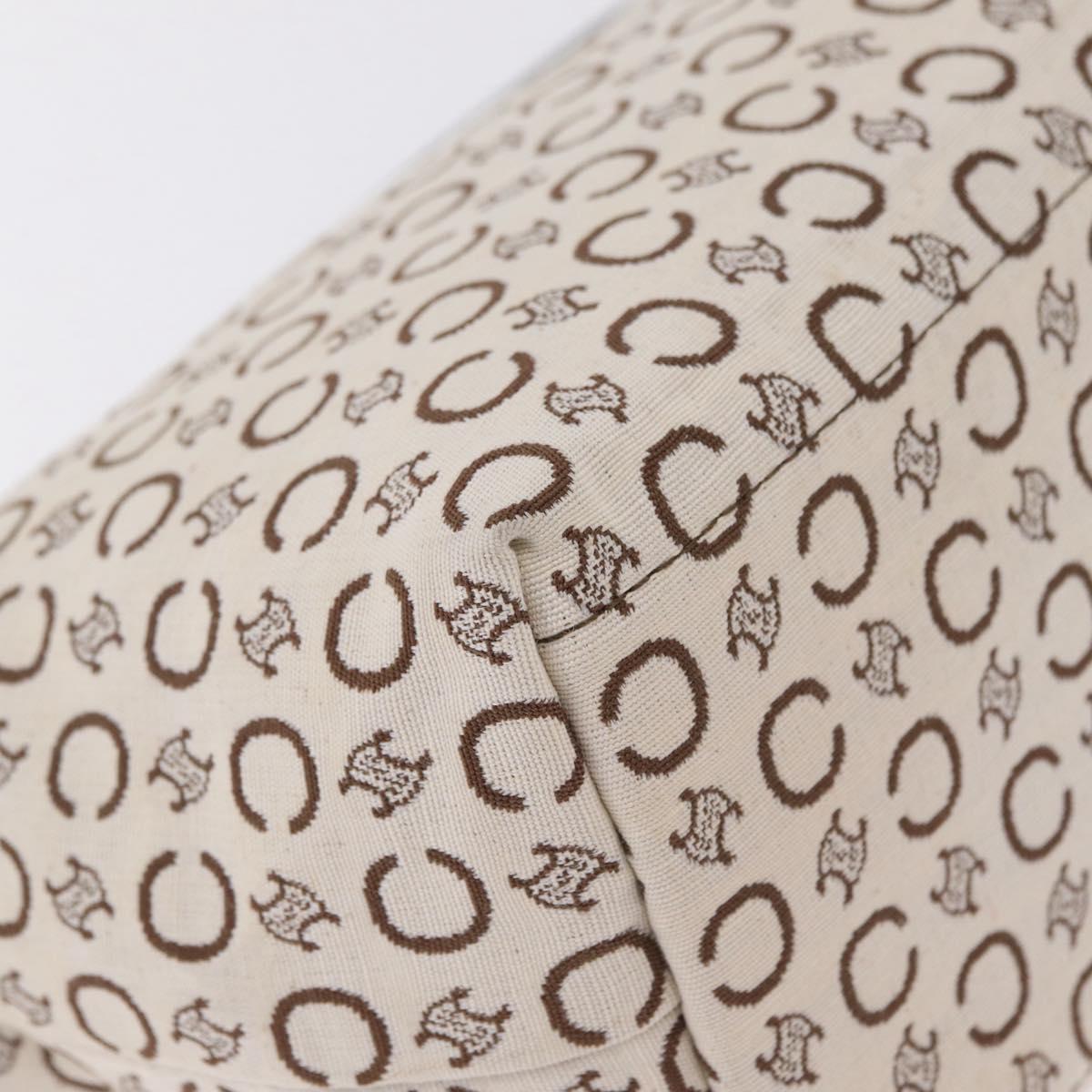 CELINE C Macadam Shoulder Bag Canvas Brown Gold Tone Auth 211054V