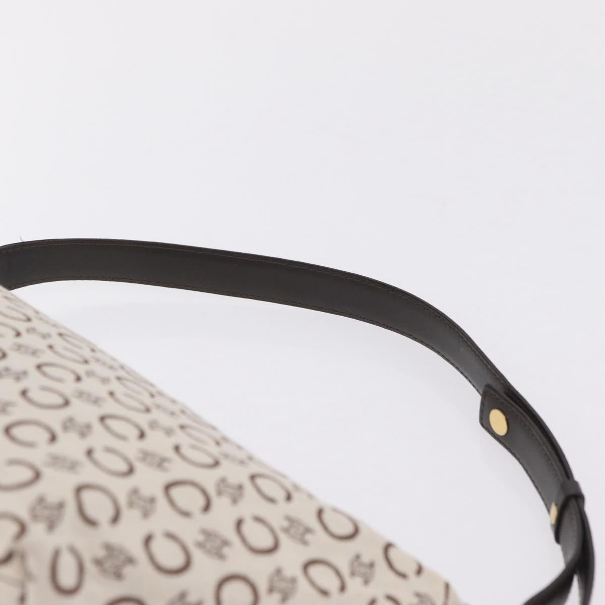 CELINE C Macadam Shoulder Bag Canvas Brown Gold Tone Auth 211054V