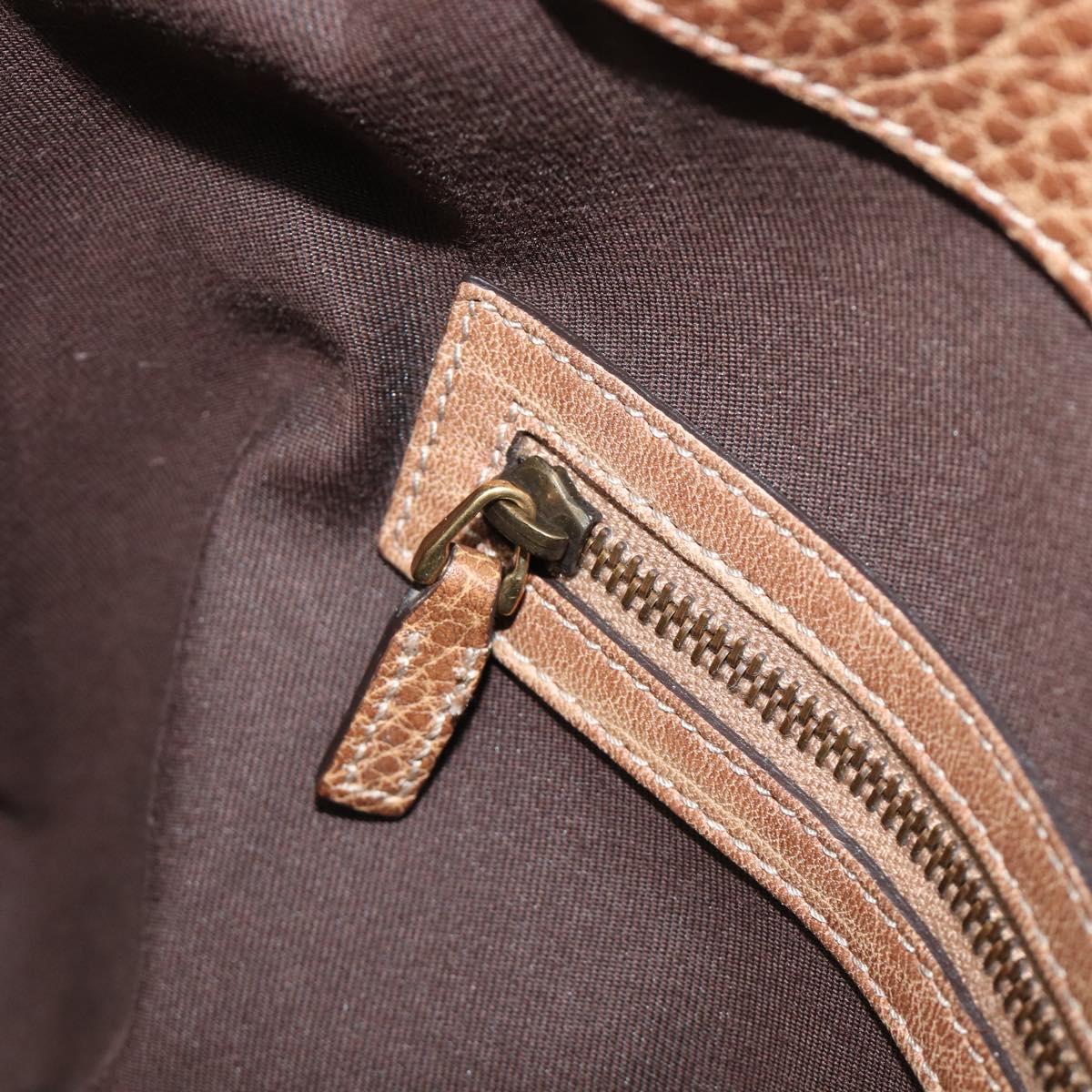 GUCCI GG Canvas Horsebit Hand Bag Beige Gold Tone 223958 Auth 211056V