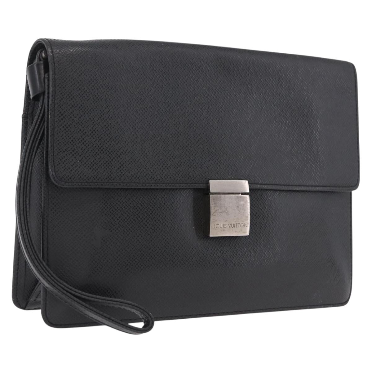 LOUIS VUITTON Taiga Selenga Clutch Bag Ardoise M30782 LV Auth 211057A
