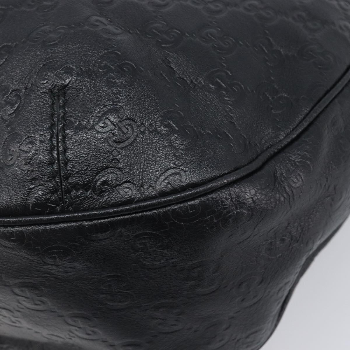 GUCCI GG Canvas Guccissima Shoulder Bag Leather Black Gold 233604 Auth 211062V