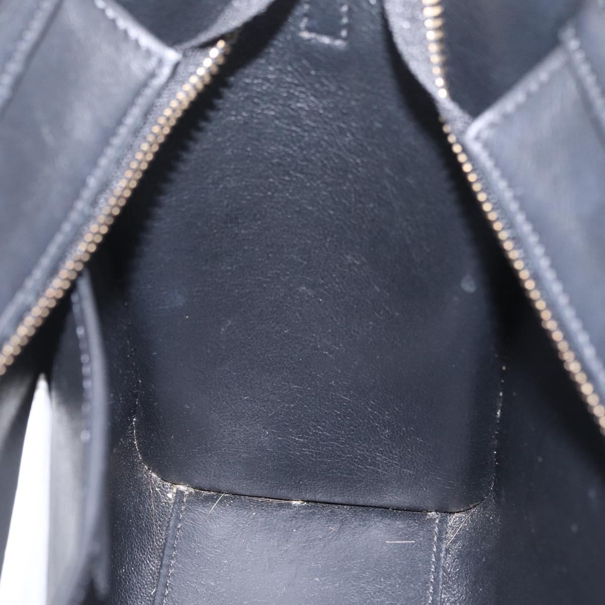 CELINE Luggage Nano Shopper Hand Bag Leather 2way Black Gold Tone Auth 211063M
