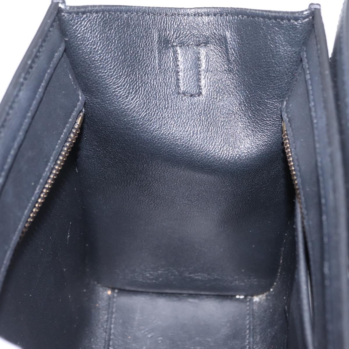 CELINE Luggage Nano Shopper Hand Bag Leather 2way Black Gold Tone Auth 211063M