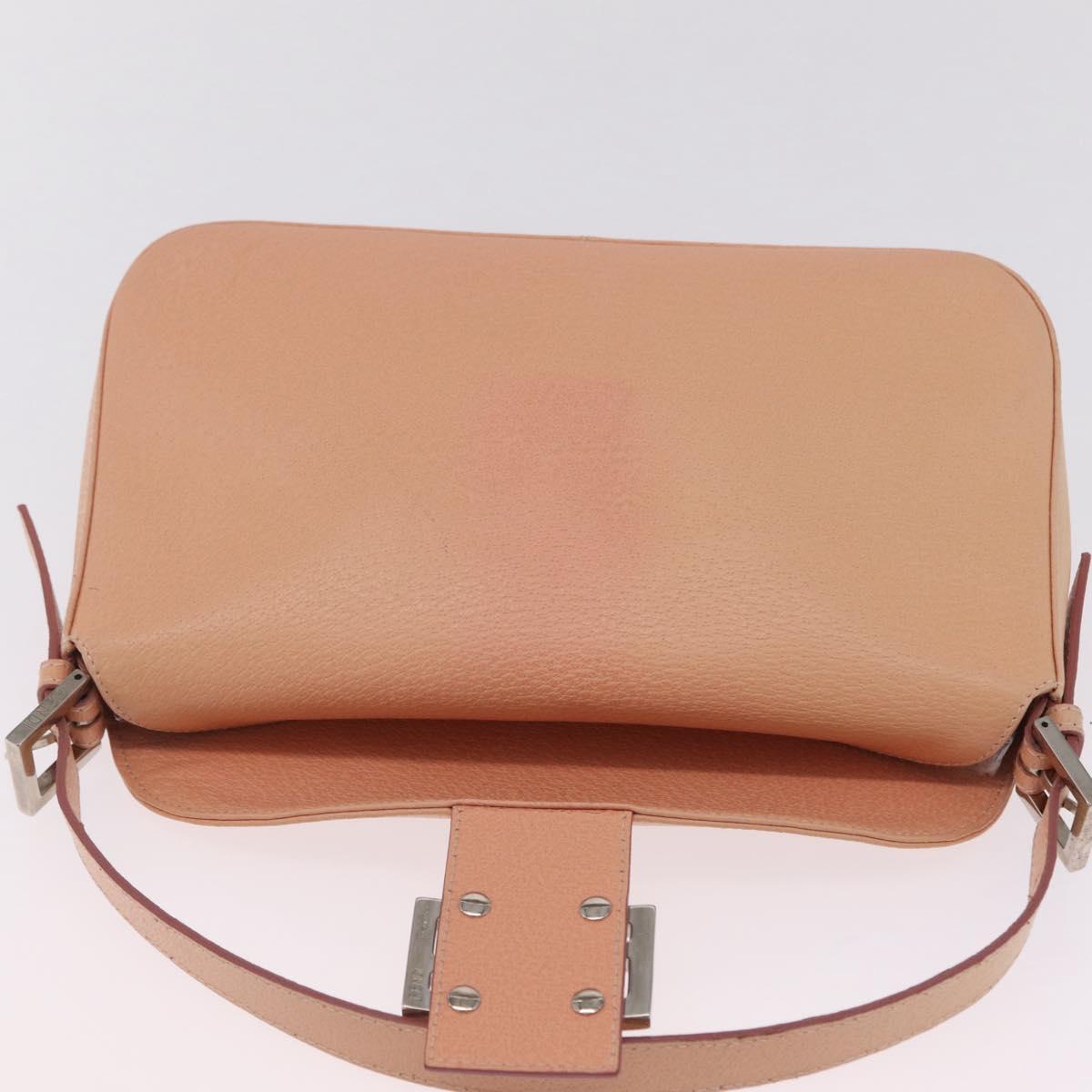 FENDI Mamma Baguette Shoulder Bag Leather Pink Silver Auth 211066V