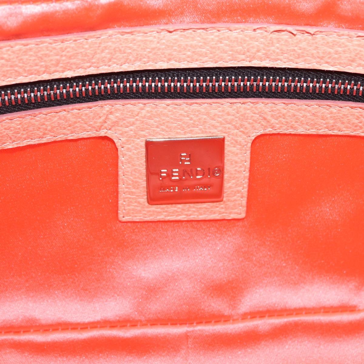 FENDI Mamma Baguette Shoulder Bag Leather Pink Silver Auth 211066V