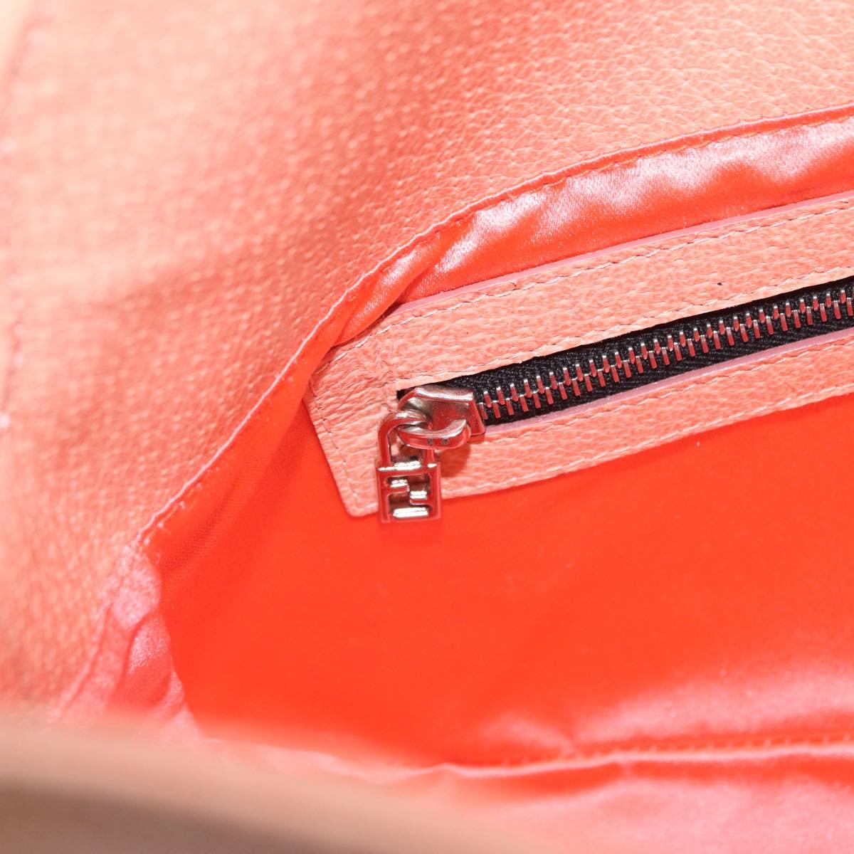 FENDI Mamma Baguette Shoulder Bag Leather Pink Silver Auth 211066V