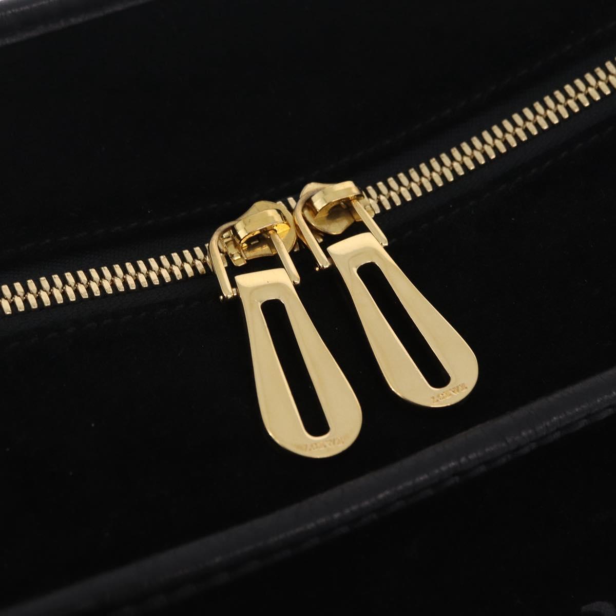 LOEWE Amazona 36 Hand Bag Suede Black Gold Tone Auth 211068V