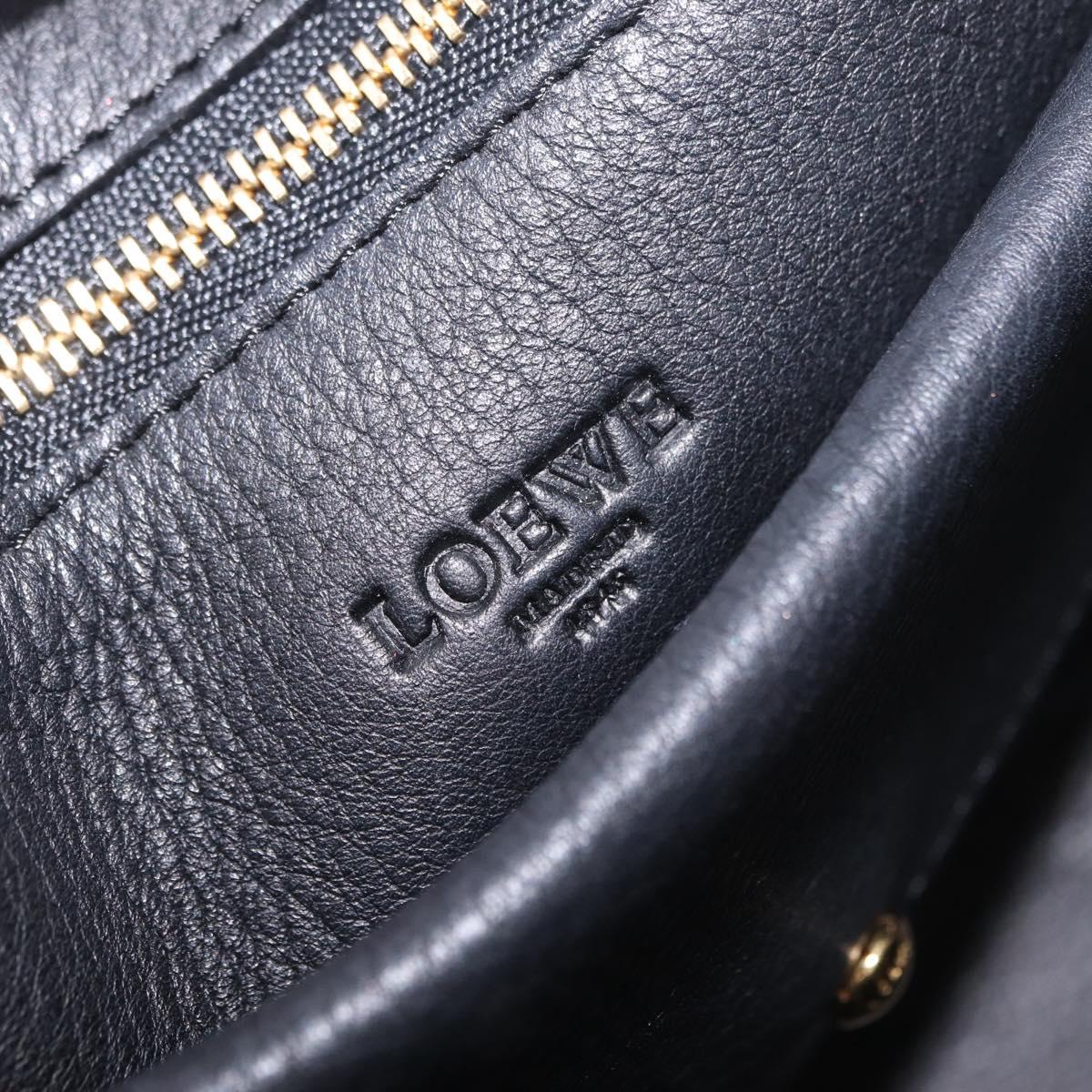 LOEWE Amazona 36 Hand Bag Suede Black Gold Tone Auth 211068V