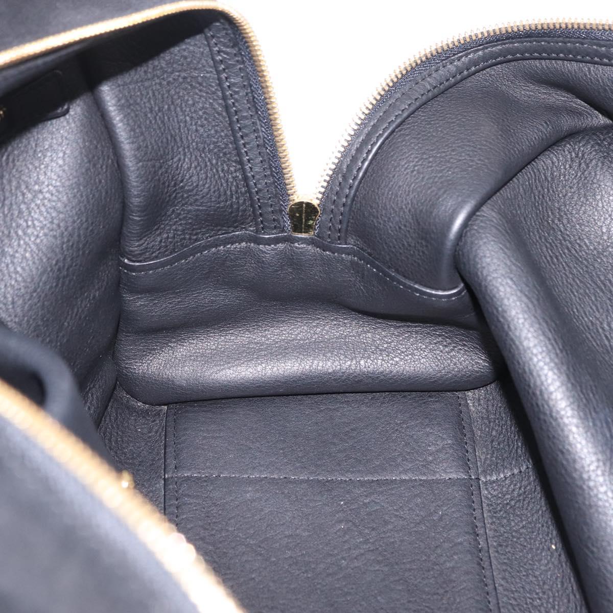 LOEWE Amazona 36 Hand Bag Suede Black Gold Tone Auth 211068V