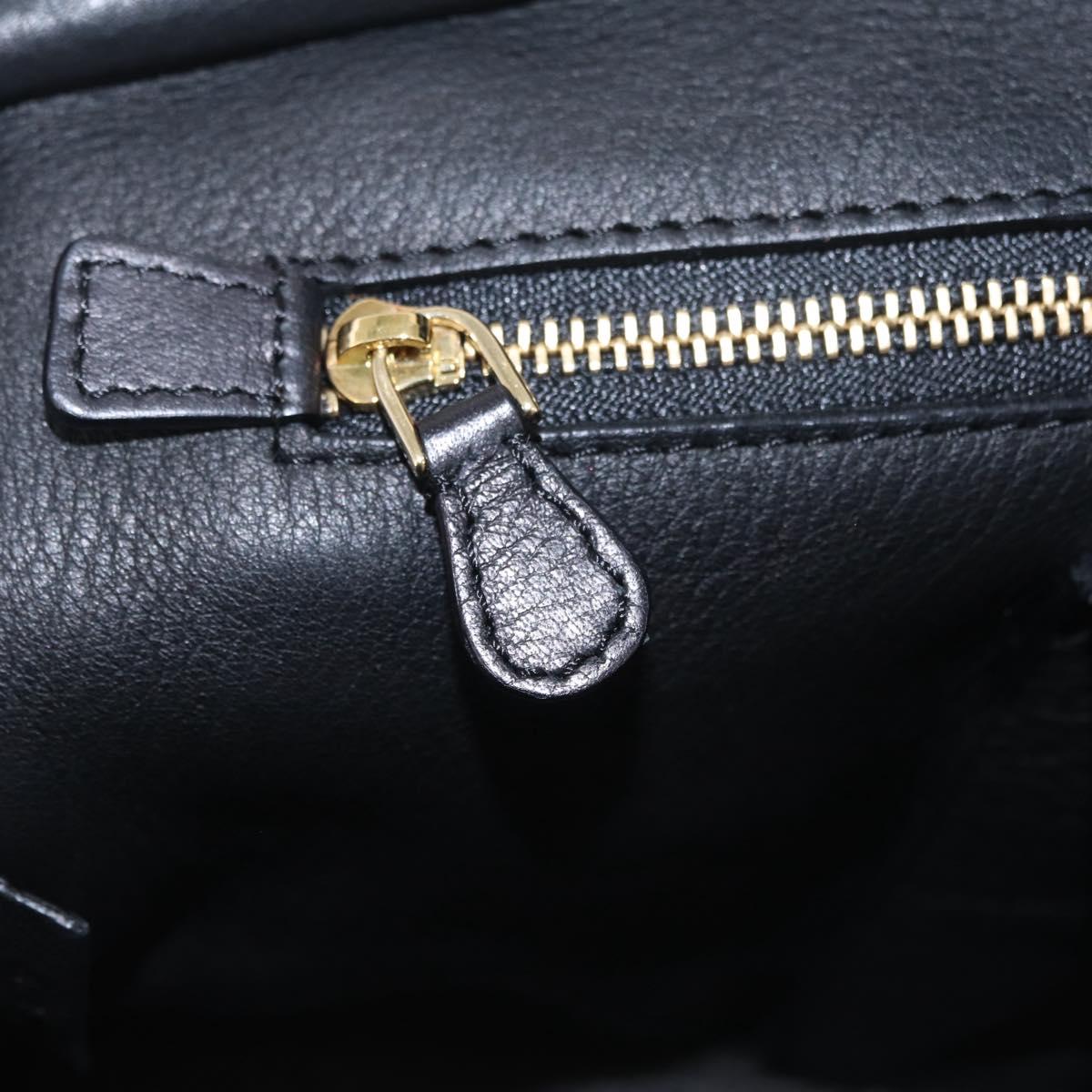 LOEWE Amazona 36 Hand Bag Suede Black Gold Tone Auth 211068V