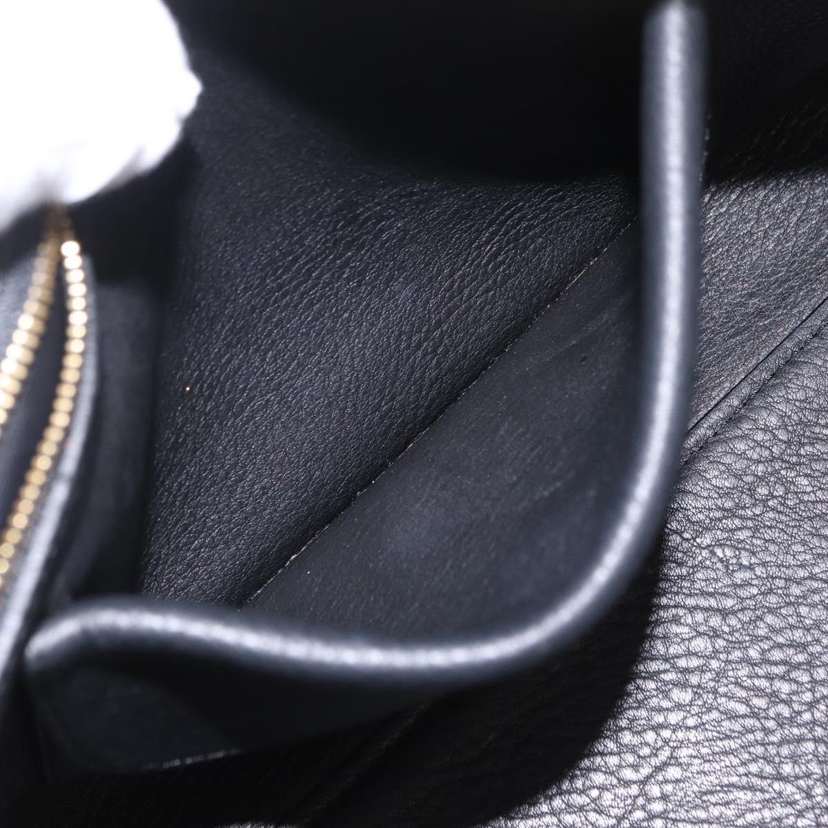 LOEWE Amazona 36 Hand Bag Suede Black Gold Tone Auth 211068V