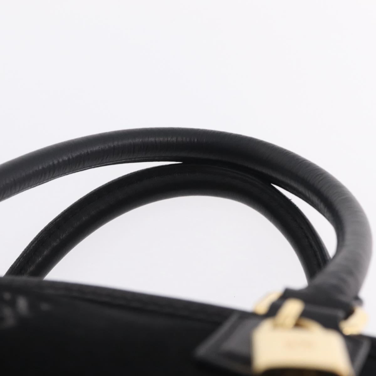 LOEWE Amazona 36 Hand Bag Suede Black Gold Tone Auth 211068V