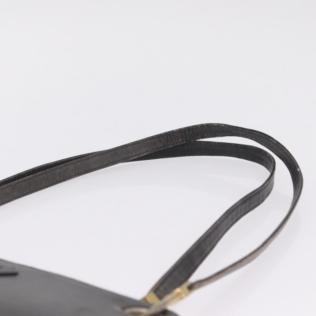 Christian Dior Shoulder Bag Leather Navy Gold Tone Auth 211098