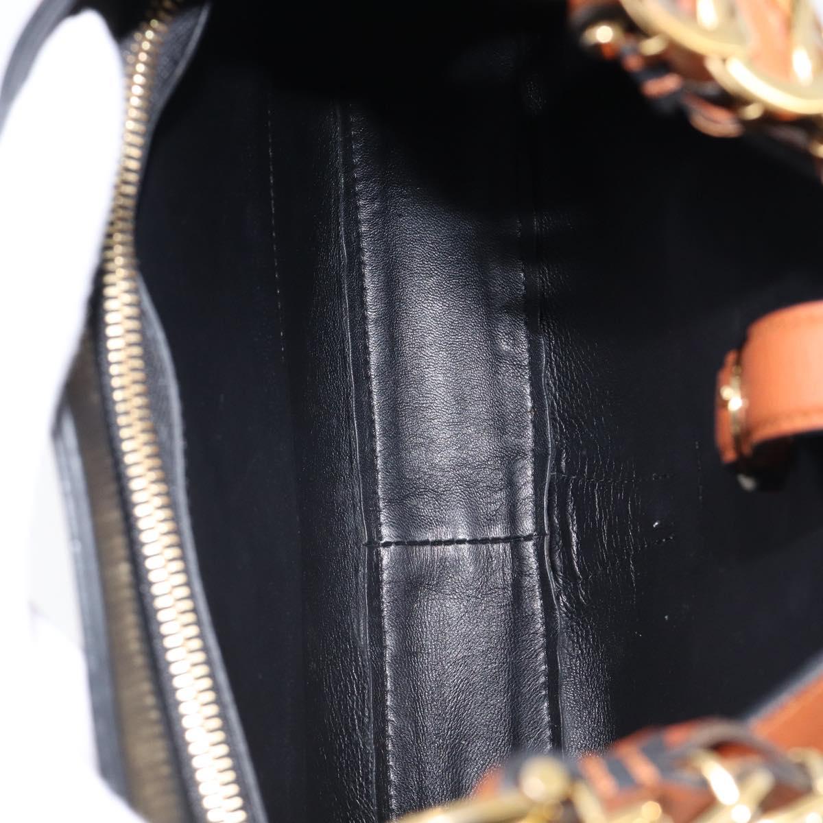 LOEWE Joyce Small Chain Shoulder Bag Leather Brown Gold Auth 211154V