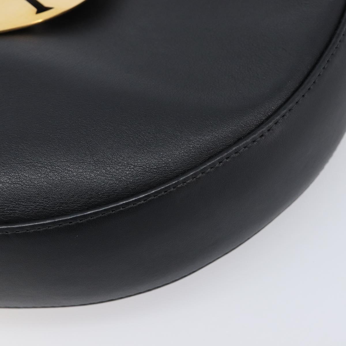 LOEWE Joyce Small Chain Shoulder Bag Leather Black Silver Auth 211155M