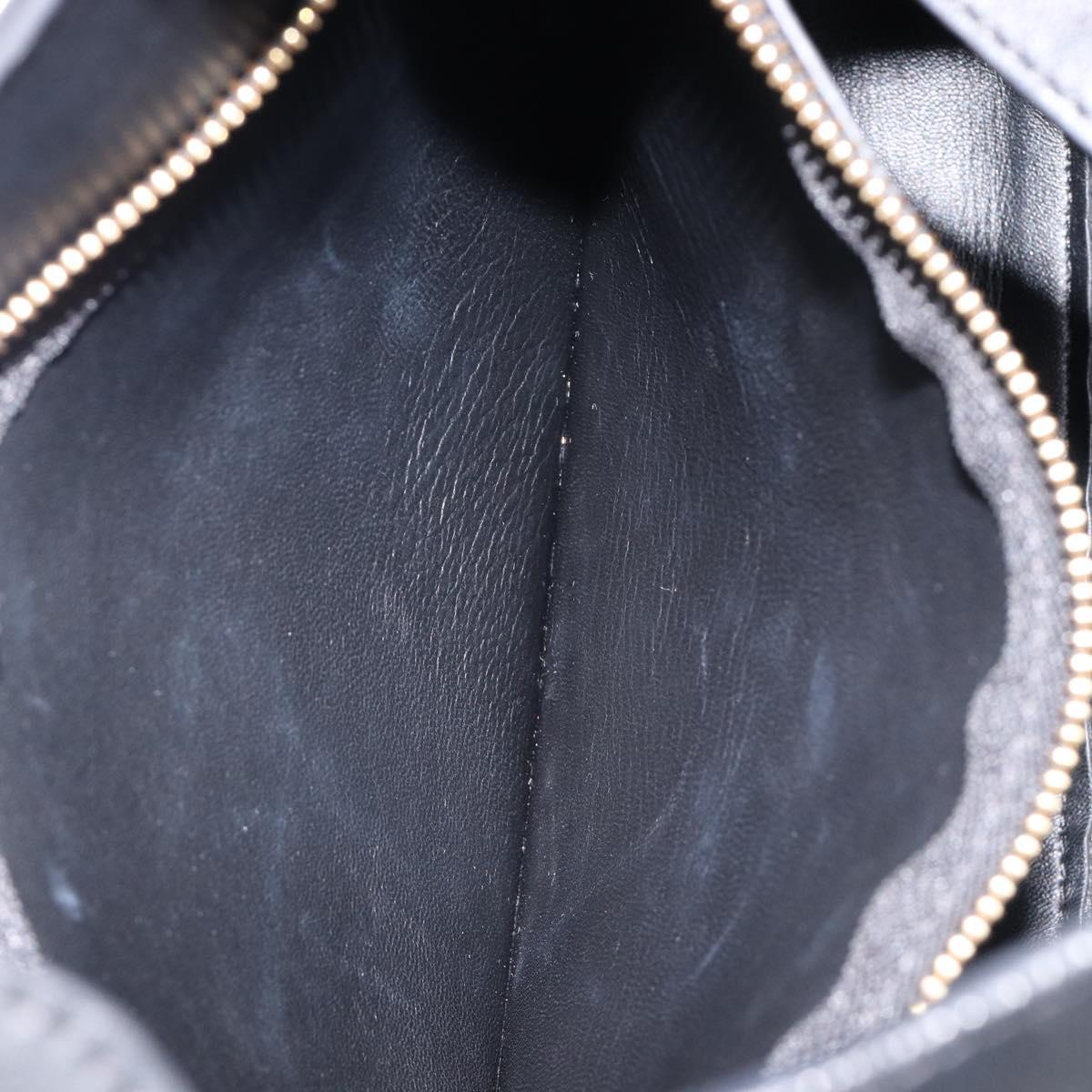 LOEWE Joyce Small Chain Shoulder Bag Leather Black Silver Auth 211155M