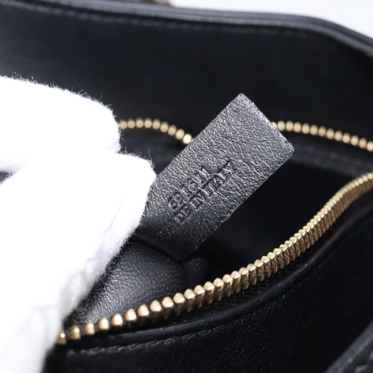 LOEWE Joyce Small Chain Shoulder Bag Leather Black Silver Auth 211155M