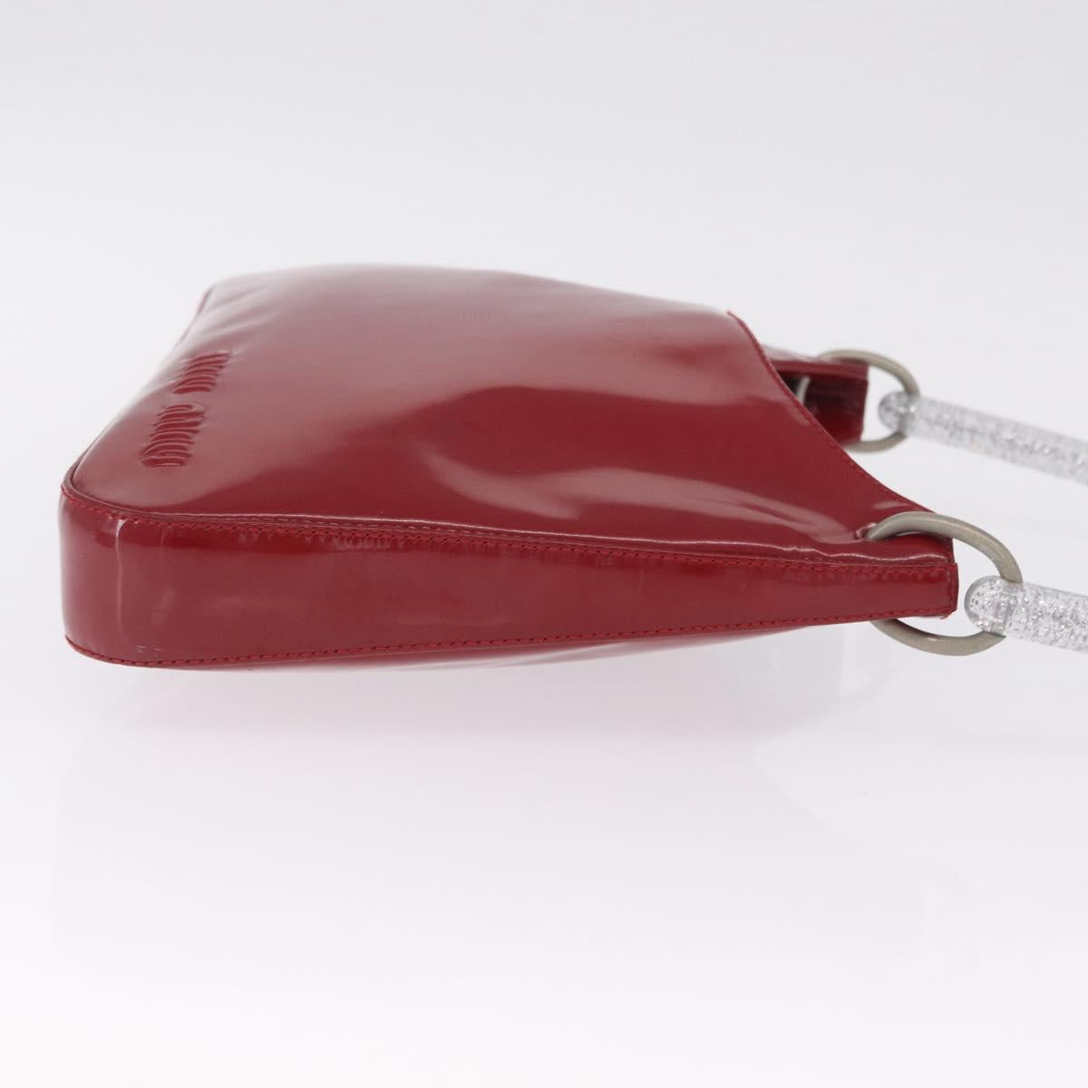 Miu Miu Shoulder Bag Patent leather Red Silver Auth 211206