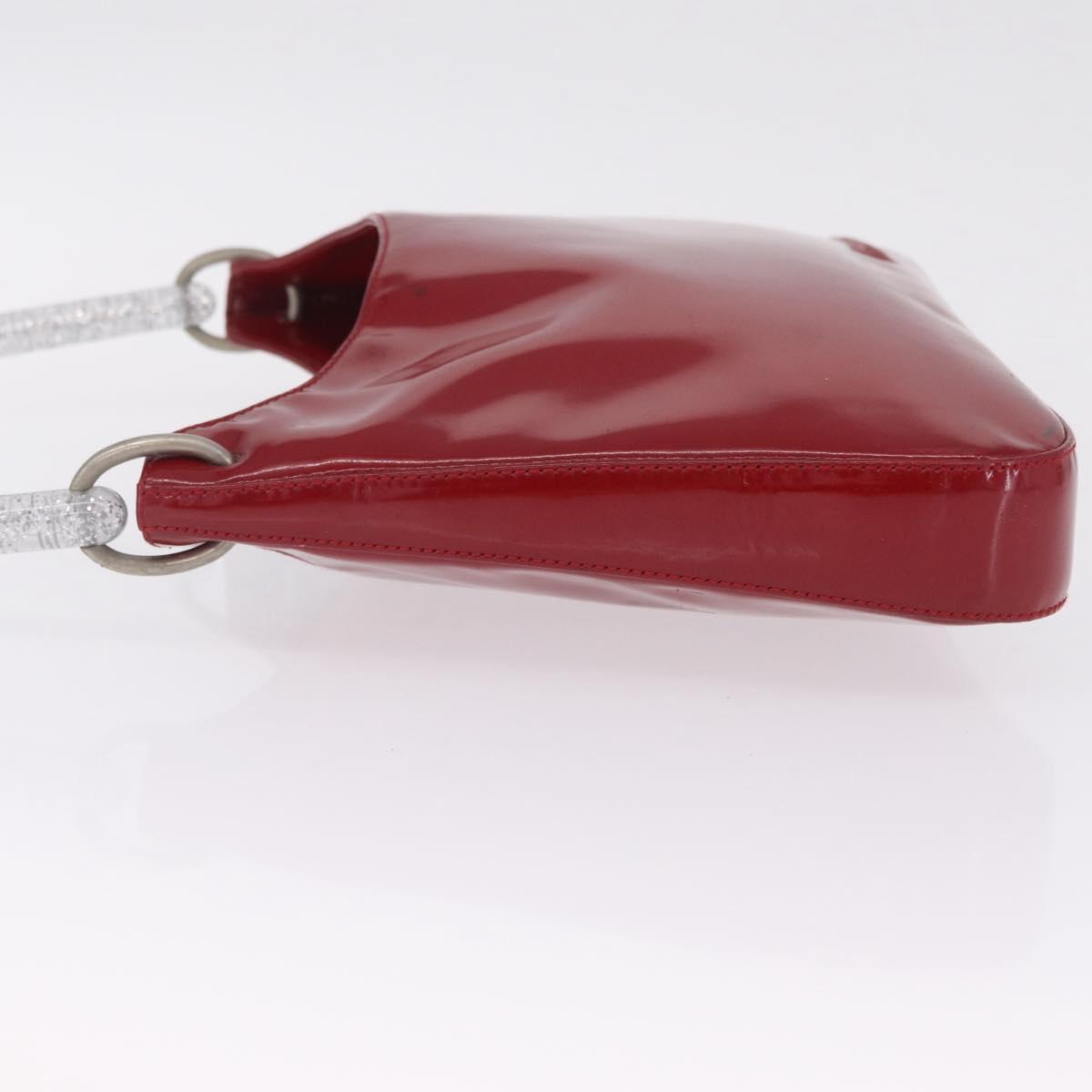Miu Miu Shoulder Bag Patent leather Red Silver Auth 211206