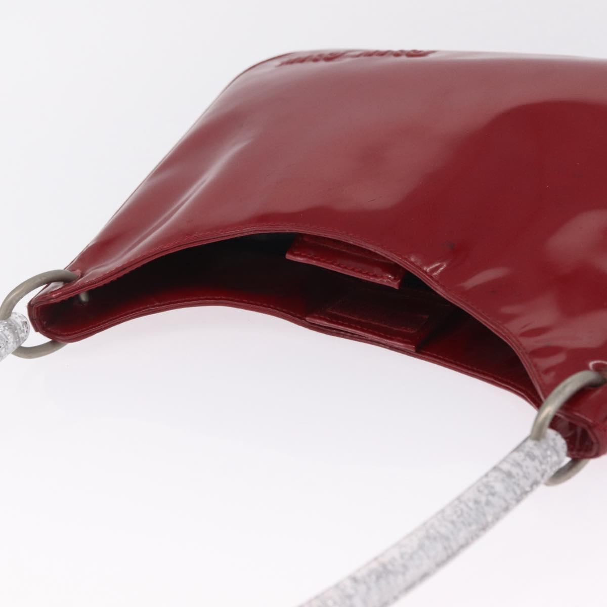Miu Miu Shoulder Bag Patent leather Red Silver Auth 211206
