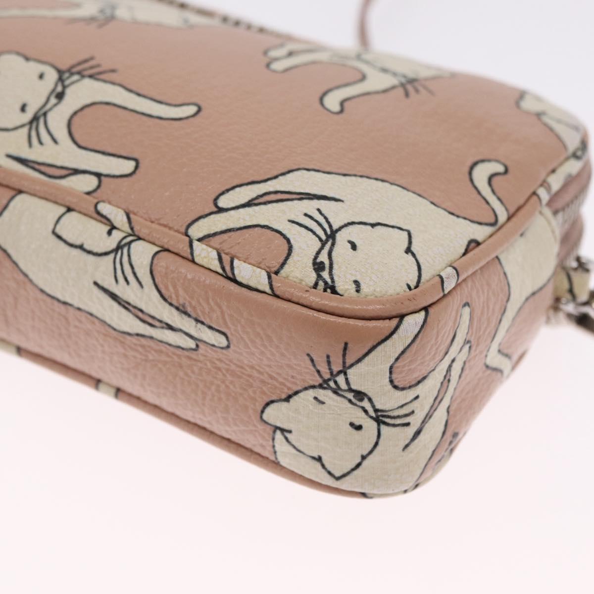 Miu Miu Shoulder Bag Leather Pink Silver Auth 211218A