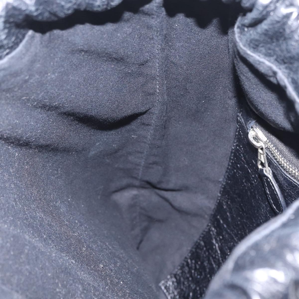 Balenciaga Graffiti Bazaar Drawstring Bag Leather Black 581779 Auth 211220V