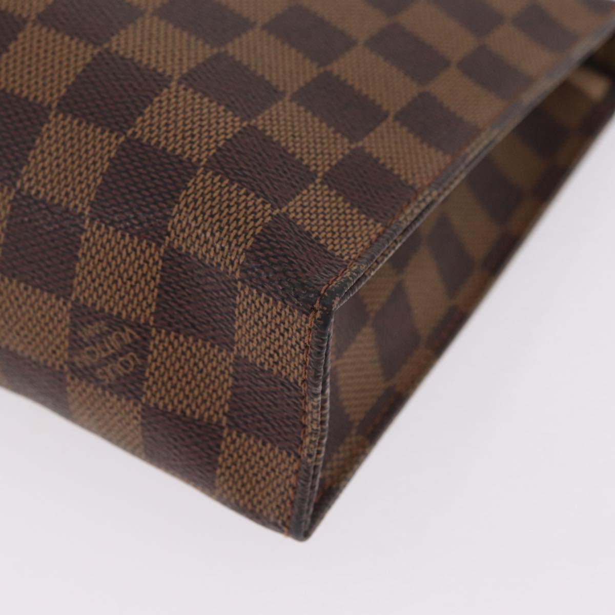 LOUIS VUITTON Damier Ebene Poche Toilette 26 Pouch N47543 LV Auth 211223
