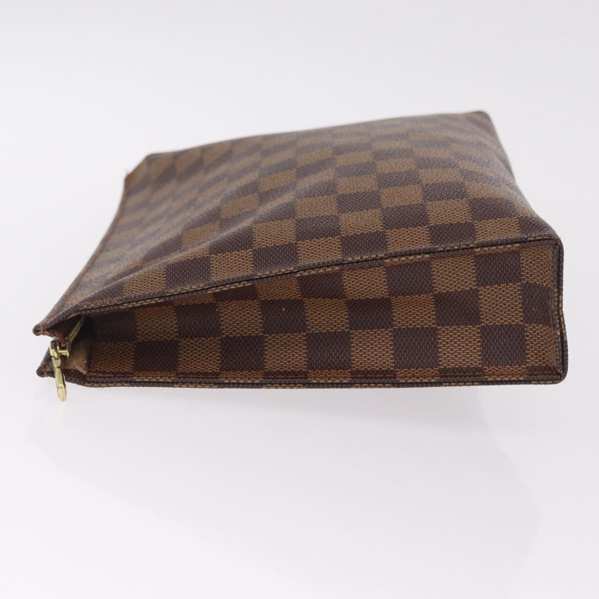 LOUIS VUITTON Damier Ebene Poche Toilette 26 Pouch N47543 LV Auth 211223