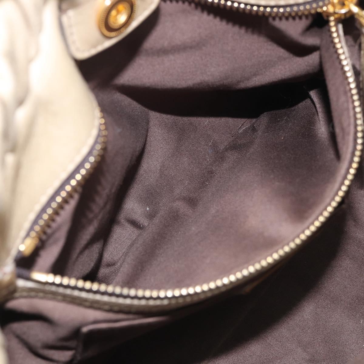 Miu Miu Vitellolux Hand Bag Leather 2way Beige Gold Tone Auth 211229V