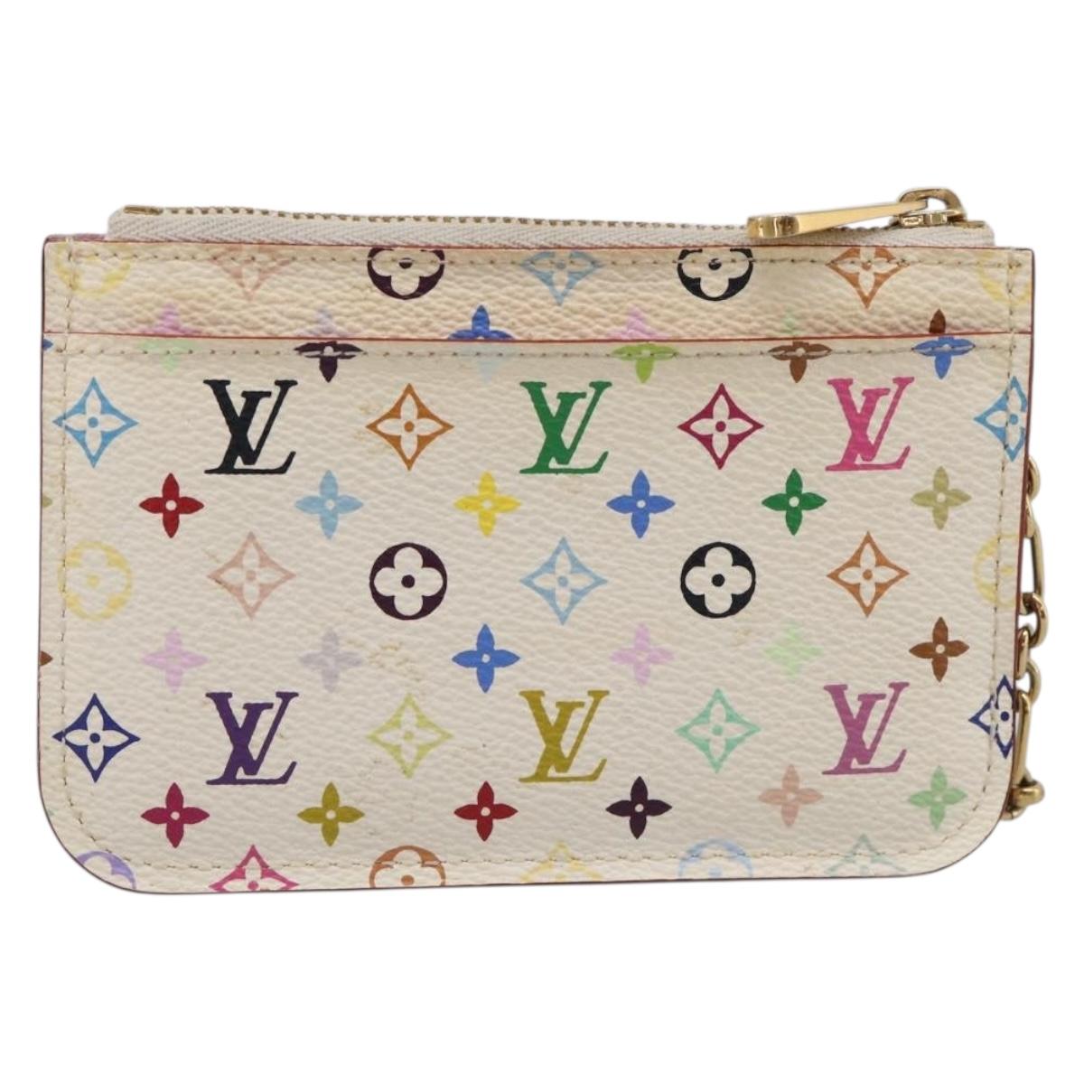LOUIS VUITTON Monogram Multicolor Pochette Cles NM White M93734 LV Auth 211241