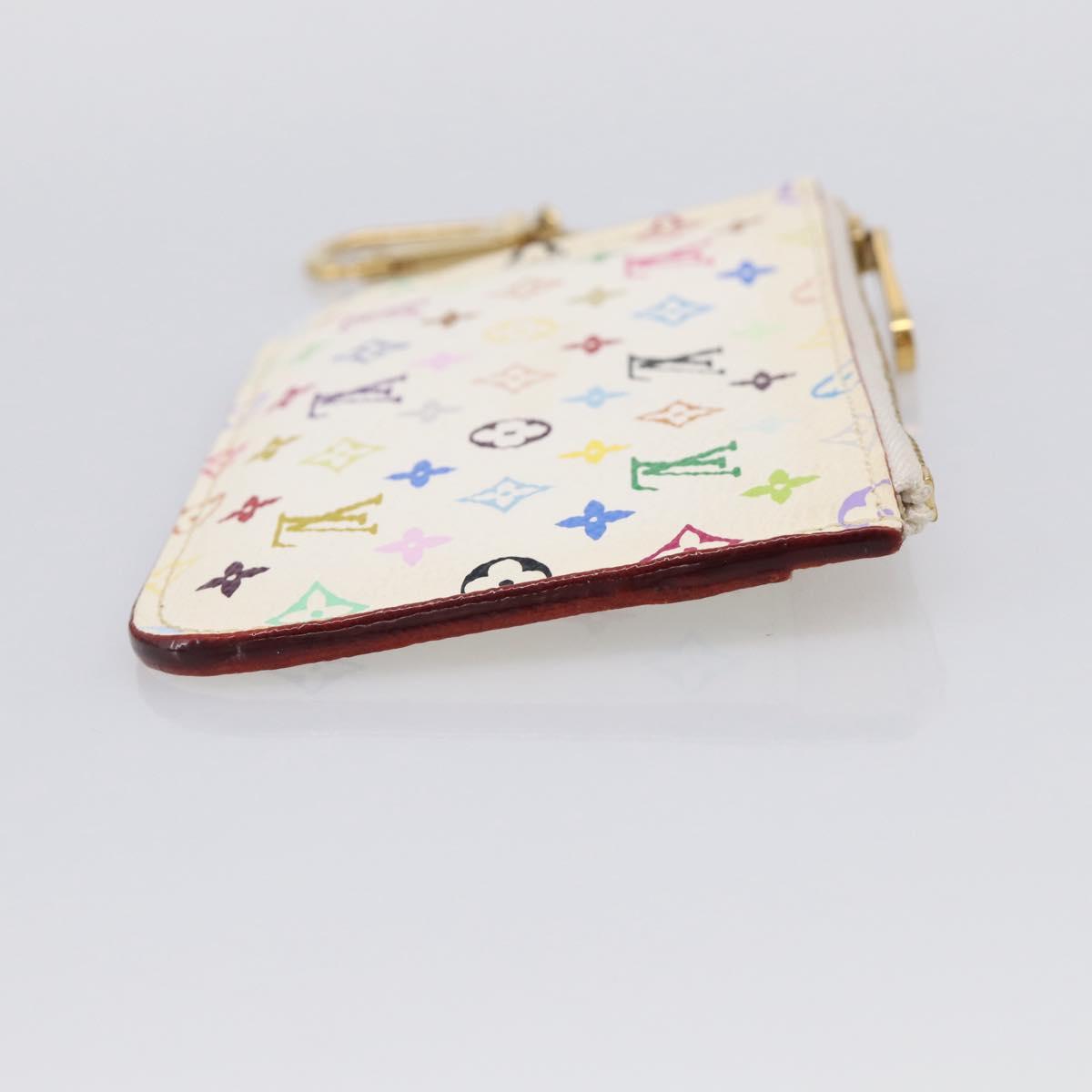 LOUIS VUITTON Monogram Multicolor Pochette Cles NM White M93734 LV Auth 211241