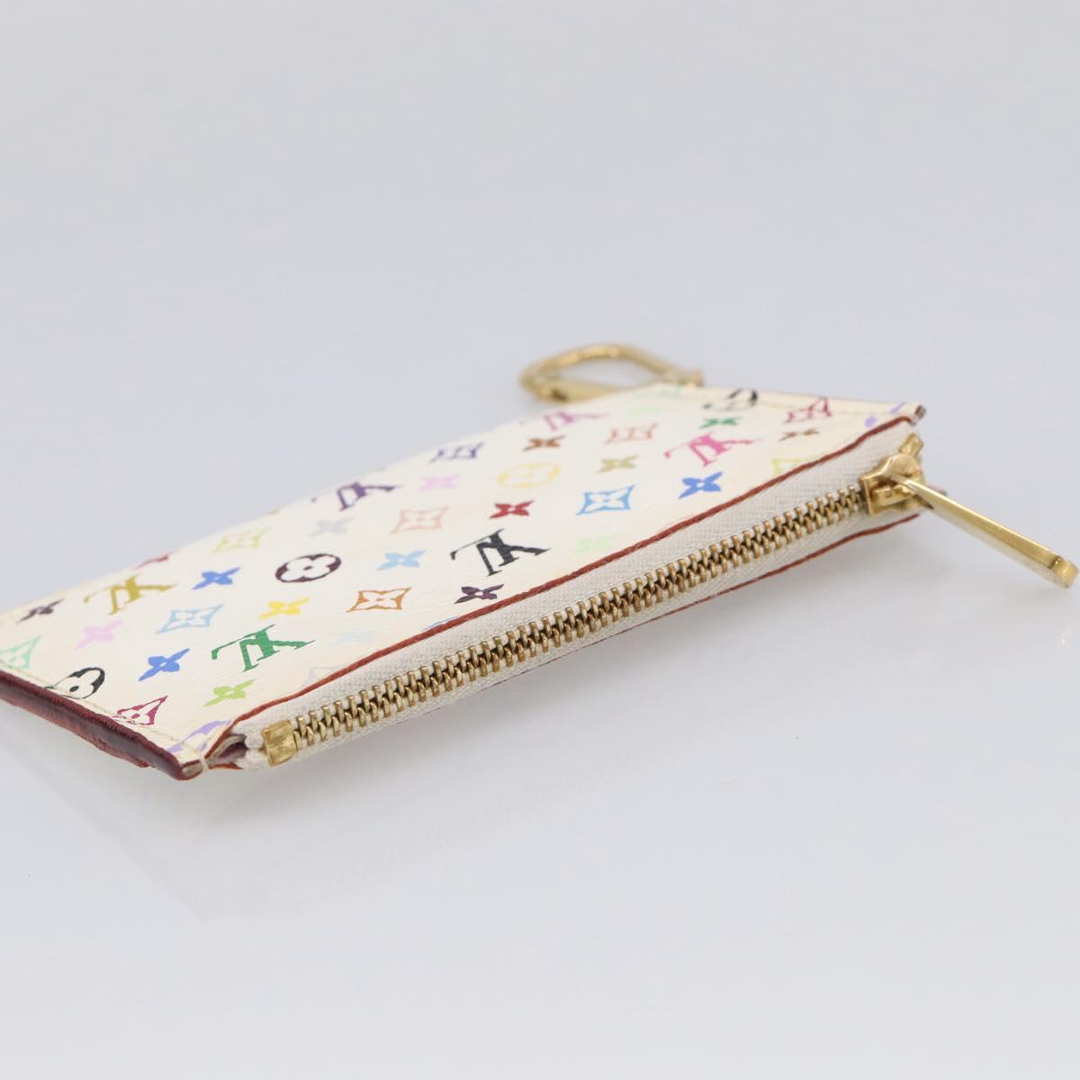 LOUIS VUITTON Monogram Multicolor Pochette Cles NM White M93734 LV Auth 211241