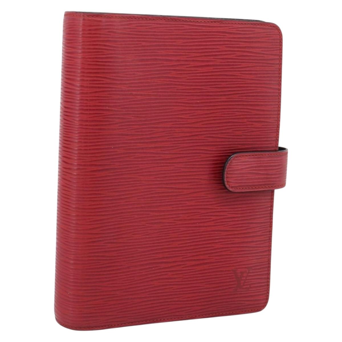 LOUIS VUITTON Epi Agenda MM Day Planner Cover Red R20047 LV Auth 211250