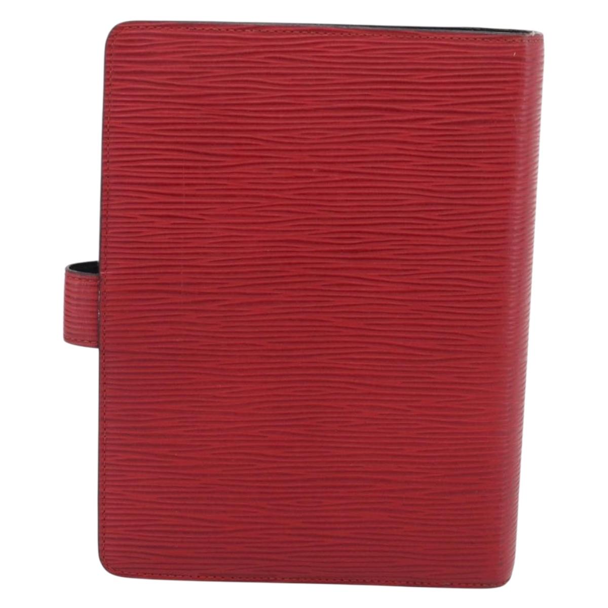 LOUIS VUITTON Epi Agenda MM Day Planner Cover Red R20047 LV Auth 211250