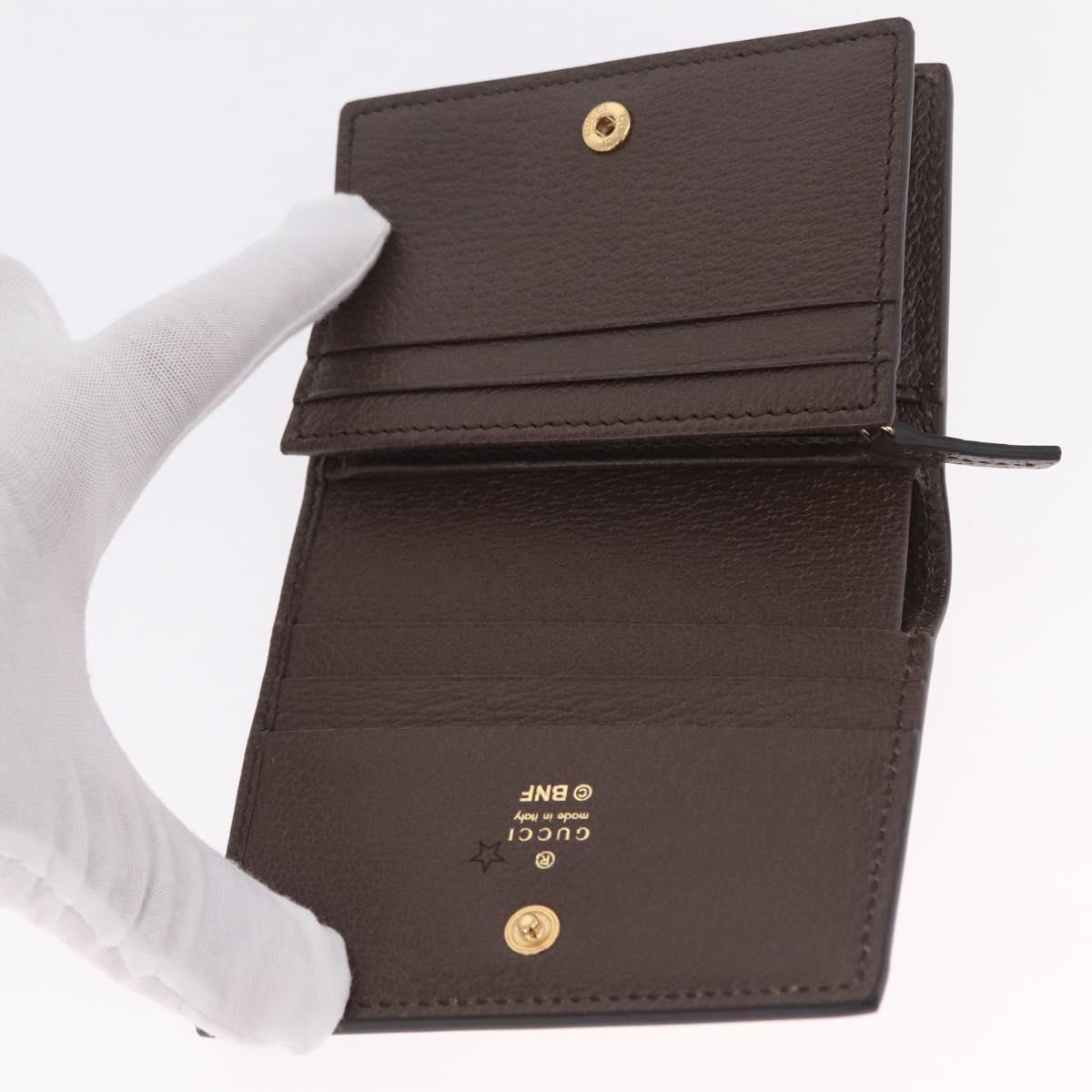 GUCCI GG Supreme Compact Bifold Wallet PVC BNF Beige Yellow 701009 Auth 211252M
