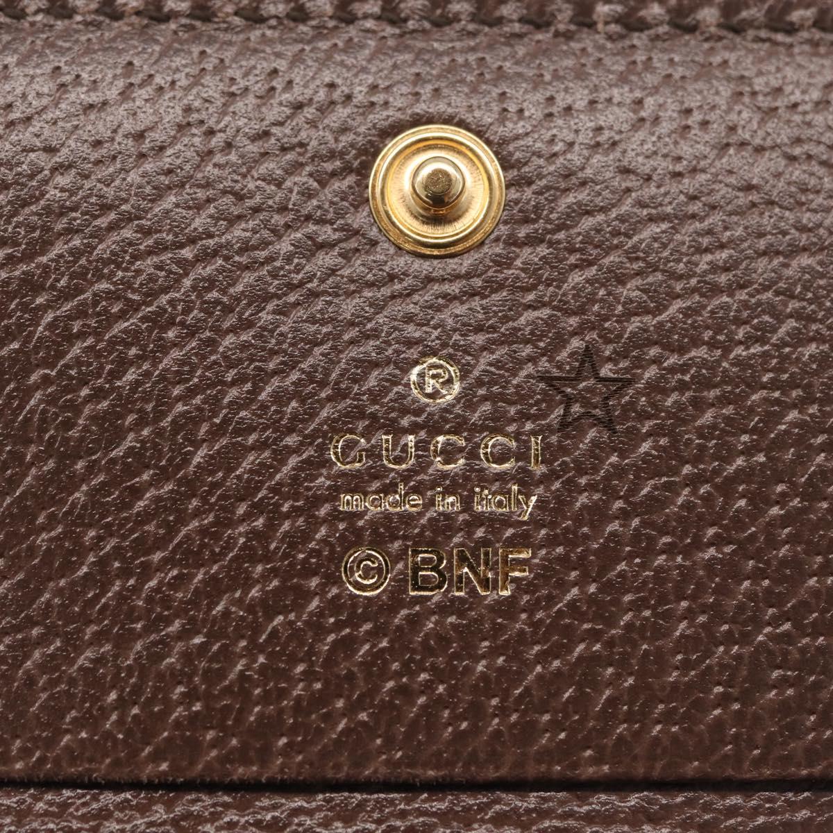 GUCCI GG Supreme Compact Bifold Wallet PVC BNF Beige Yellow 701009 Auth 211252M