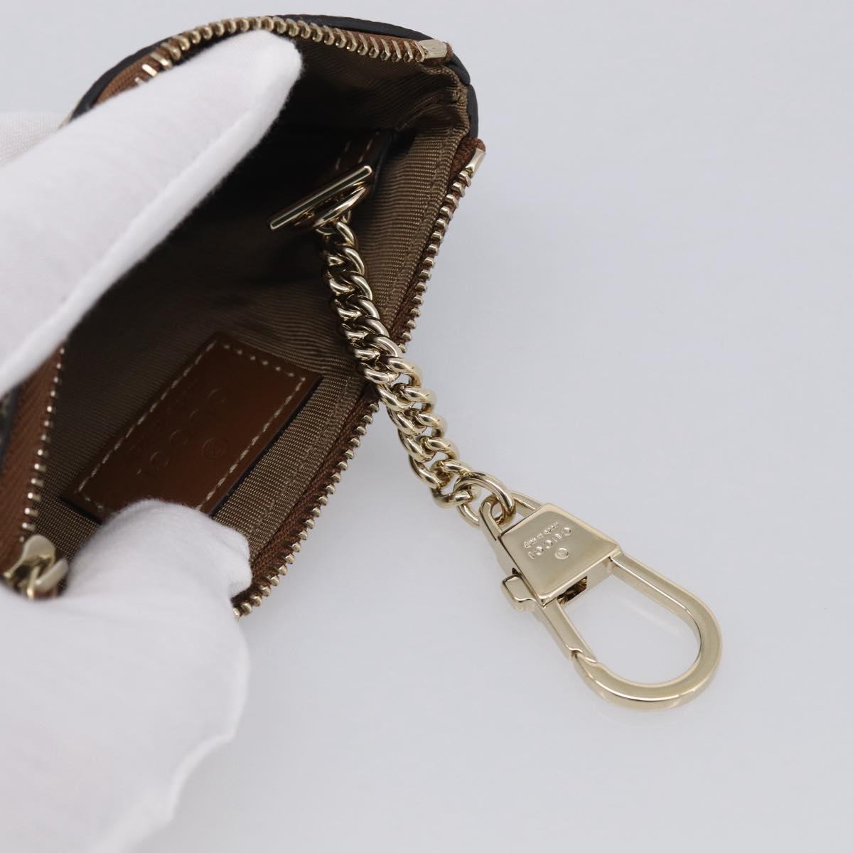 GUCCI GG Supreme Coin Purse PVC Beige Gold 838892 Auth 211254M