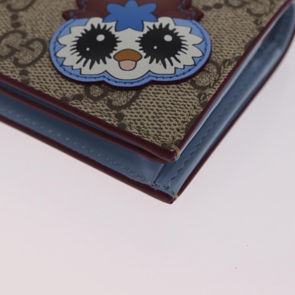 GUCCI GG Supreme Wallet PVC Beige Gold 855384 Auth 211255M