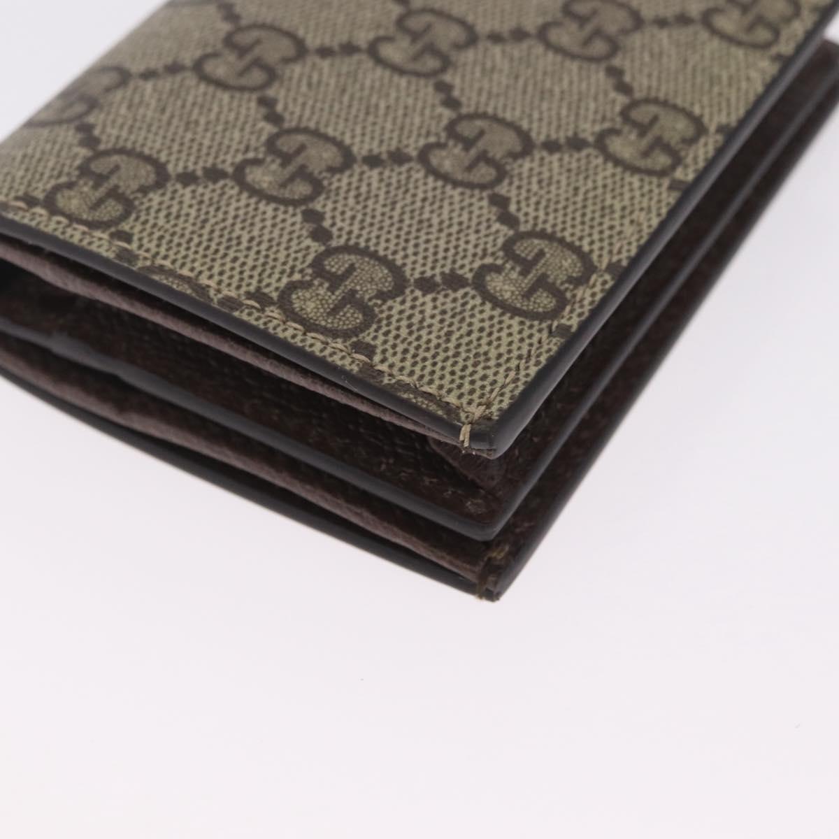 GUCCI GG Supreme Compact Bifold Wallet PVC BNF Beige Yellow 701009 Auth 211258M
