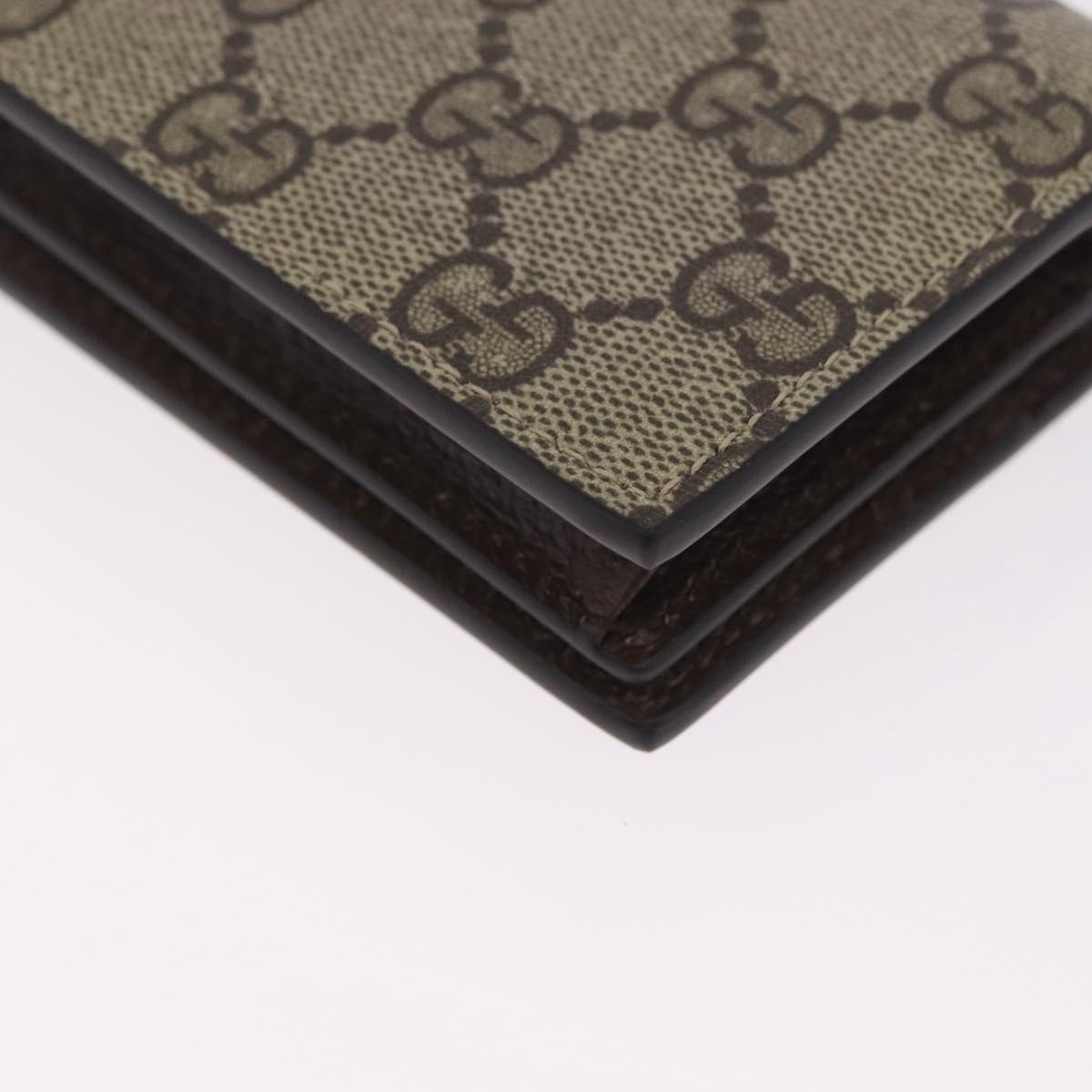GUCCI GG Supreme Compact Bifold Wallet PVC BNF Beige Yellow 701009 Auth 211258M