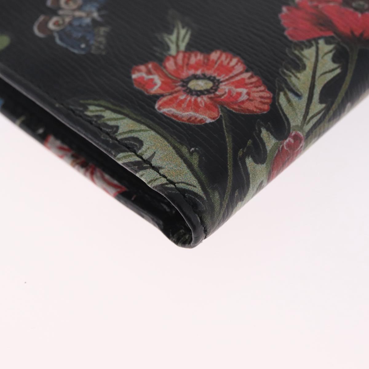 GUCCI Compact Wallet Leather Black Auth 211260V