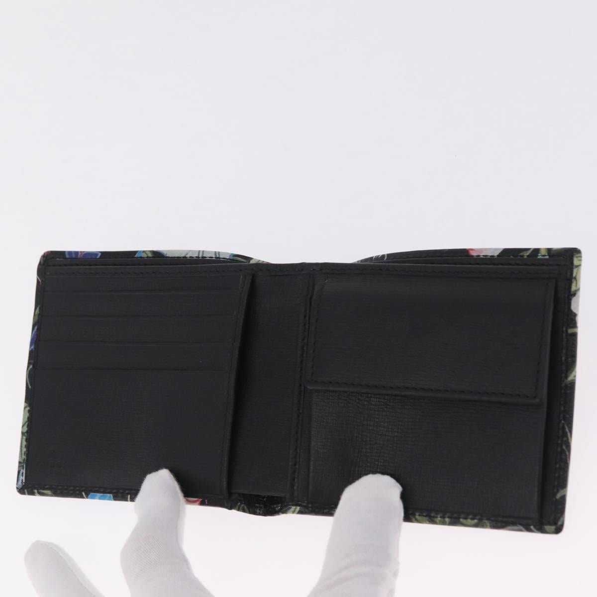 GUCCI Compact Wallet Leather Black Auth 211260V