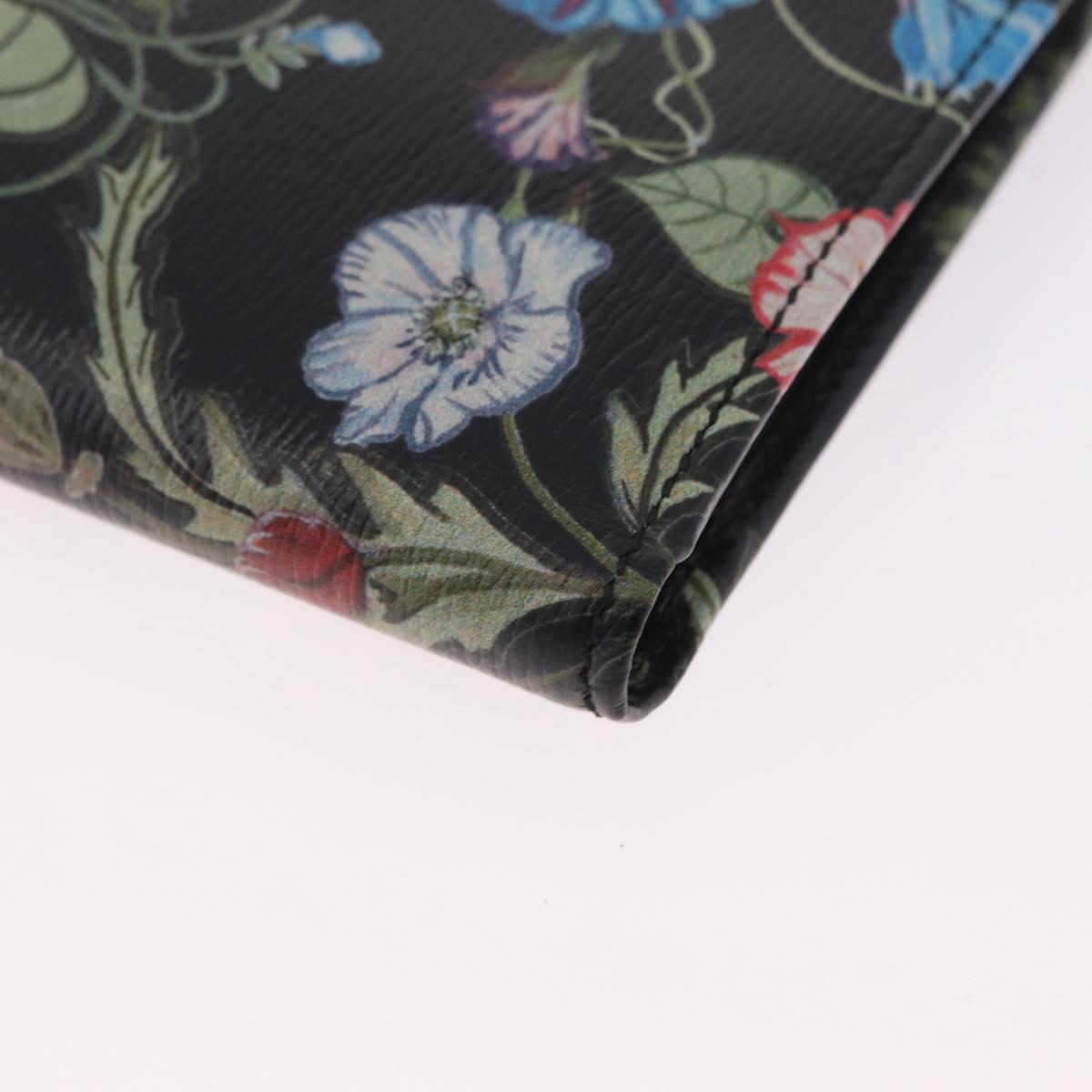 GUCCI Compact Wallet Leather Black Auth 211260V