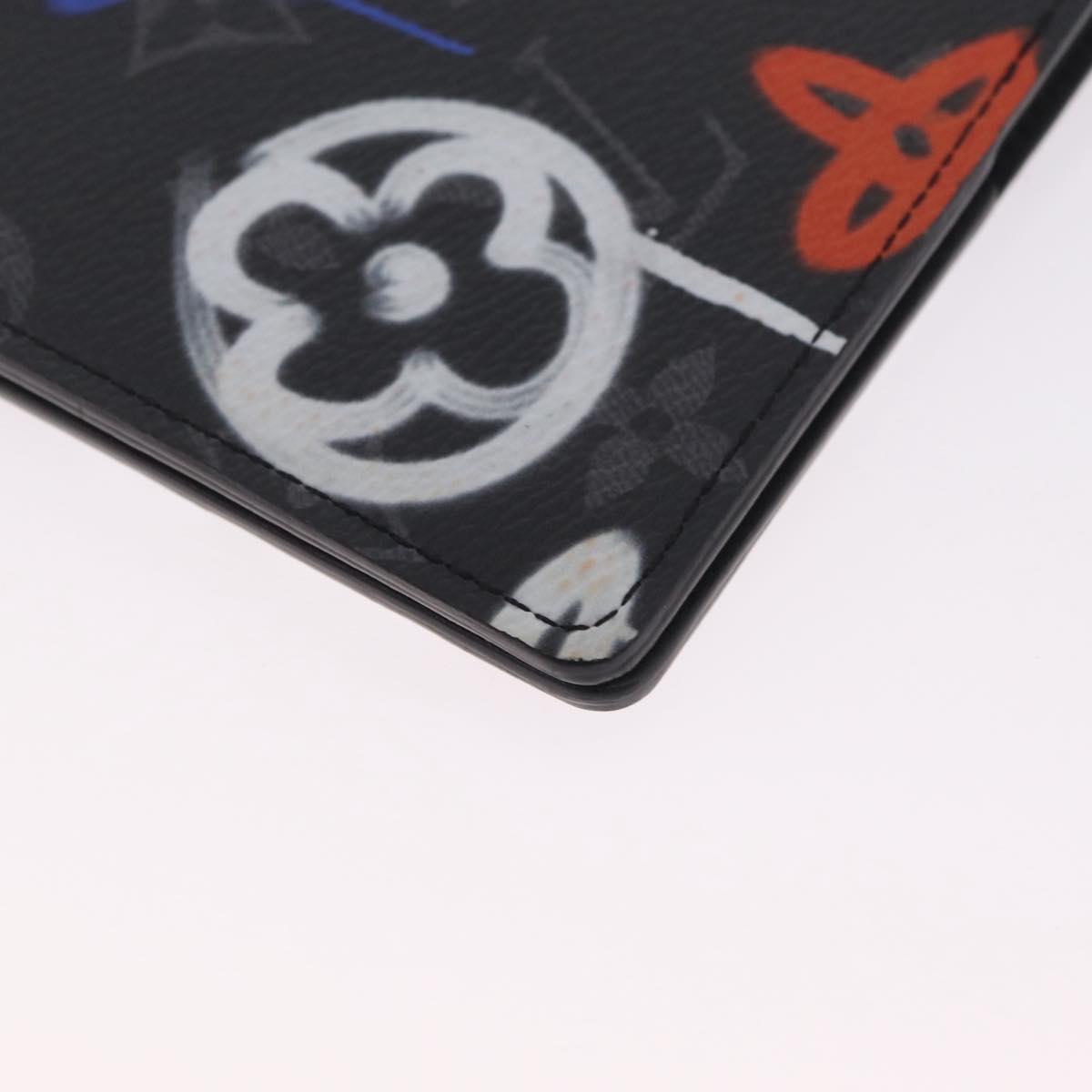LOUIS VUITTON Monogram Eclipse Quverture Carnet Cover Black GI0845 Auth 211262M