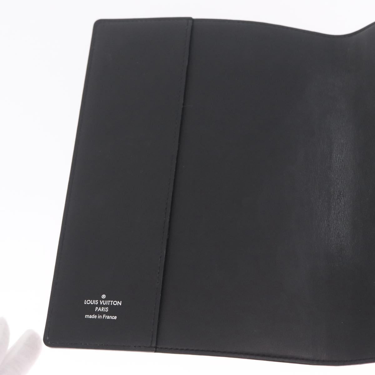 LOUIS VUITTON Monogram Eclipse Quverture Carnet Cover Black GI0845 Auth 211262M
