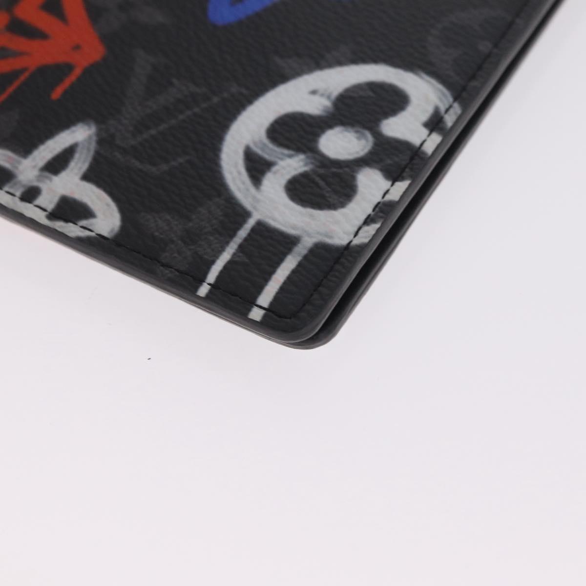 LOUIS VUITTON Monogram Eclipse Quverture Carnet Cover Black GI0845 Auth 211262M