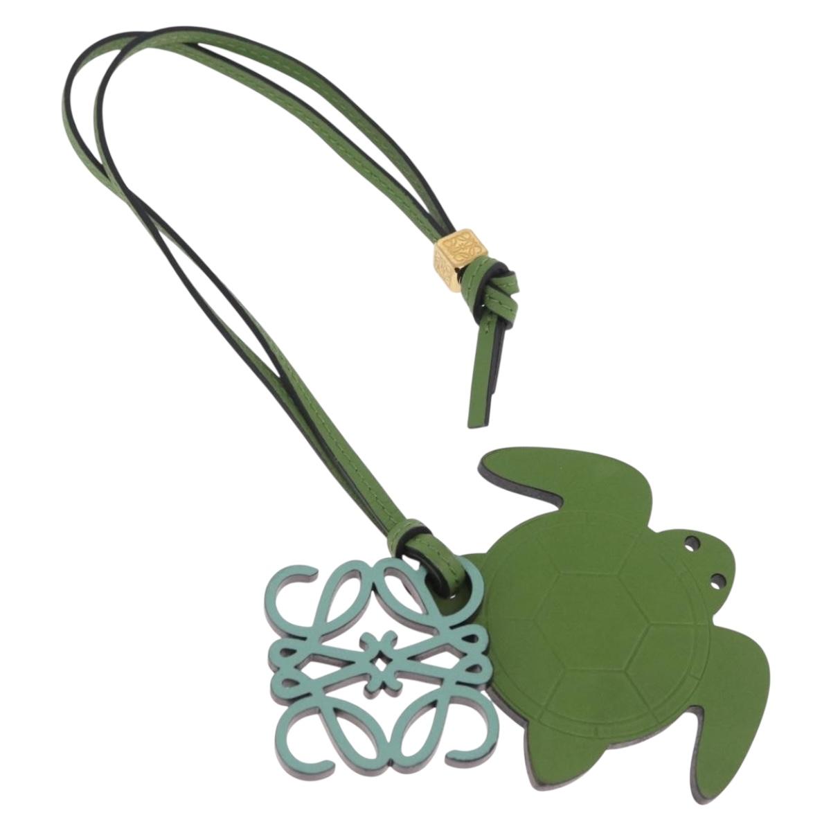 LOEWE Bag Charm Leather Green Auth 211274M