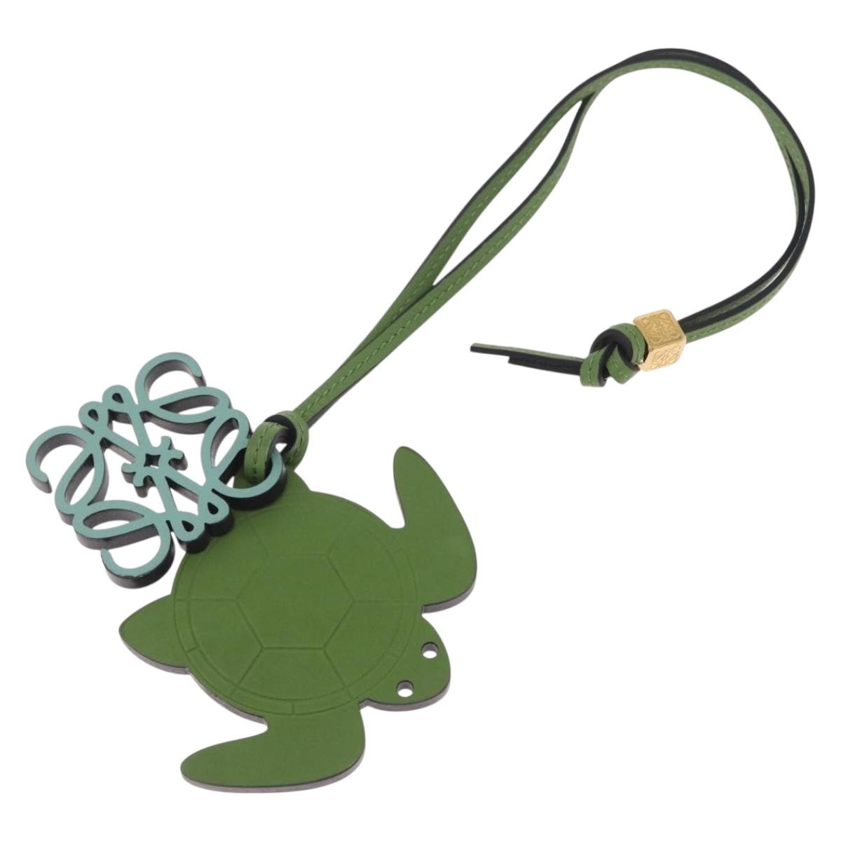 LOEWE Bag Charm Leather Green Auth 211274M